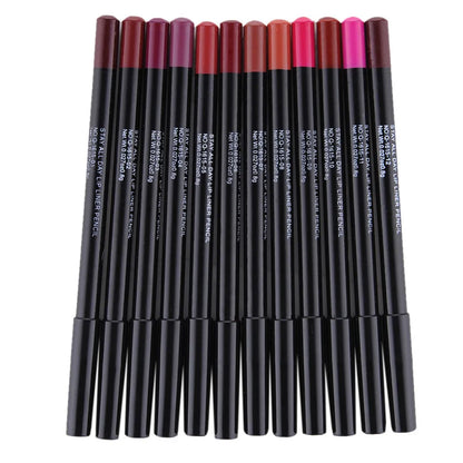 12-PIECE PROFESSIONAL MATTE LIP LINER PENCIL SET